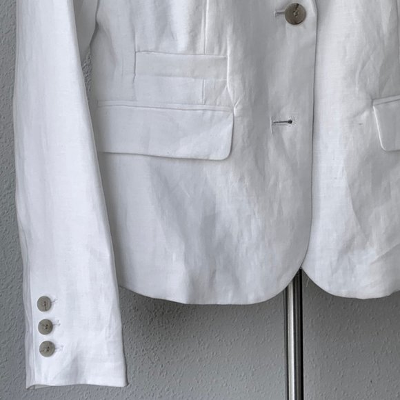 _ Banana Republic Vintage White Linen Tailored Suit Blazer - size 6 - Picture 12 of 12